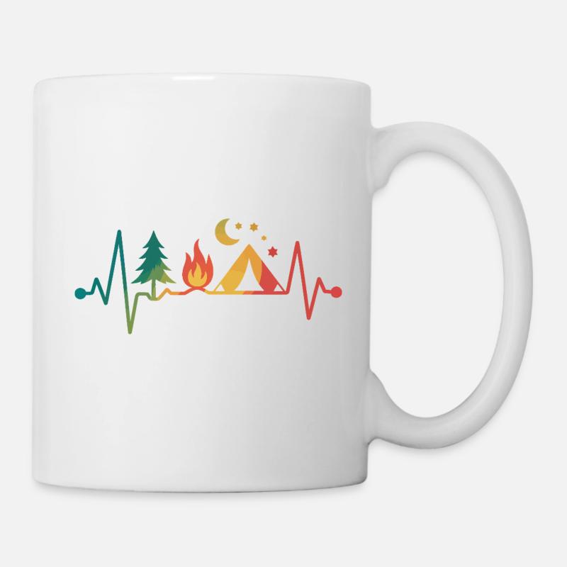 Étoiles de la nuit de camping au feu de camp - Mug blanc - blanc