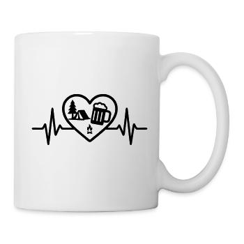 Herz Camping Bier - Tasse - Weiß - Rechts