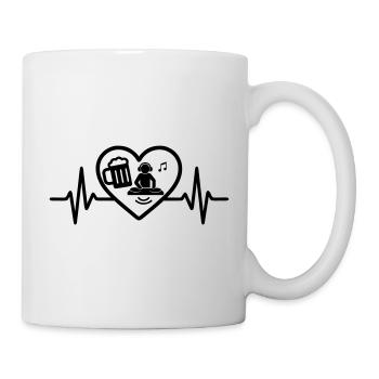 Heart DJ Beer - Mug blanc - blanc - Droite