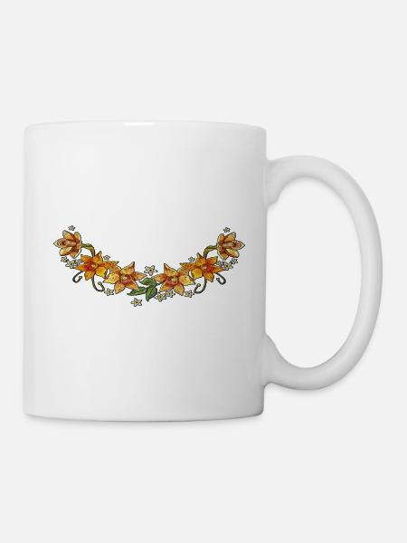 Blumenranke - Tasse - Weiß