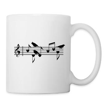 Musical Birds & Notes Für Vogelmusikliebhaber - Tasse - Weiß - Rechts