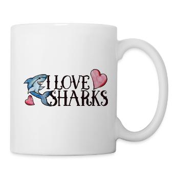 I Love Sharks Bold Print - Mug - white - Right