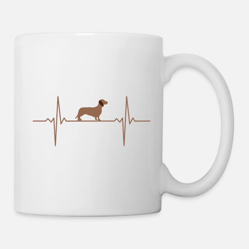 Dackel Hund Herzschlag Dachshund - Tasse - Weiß