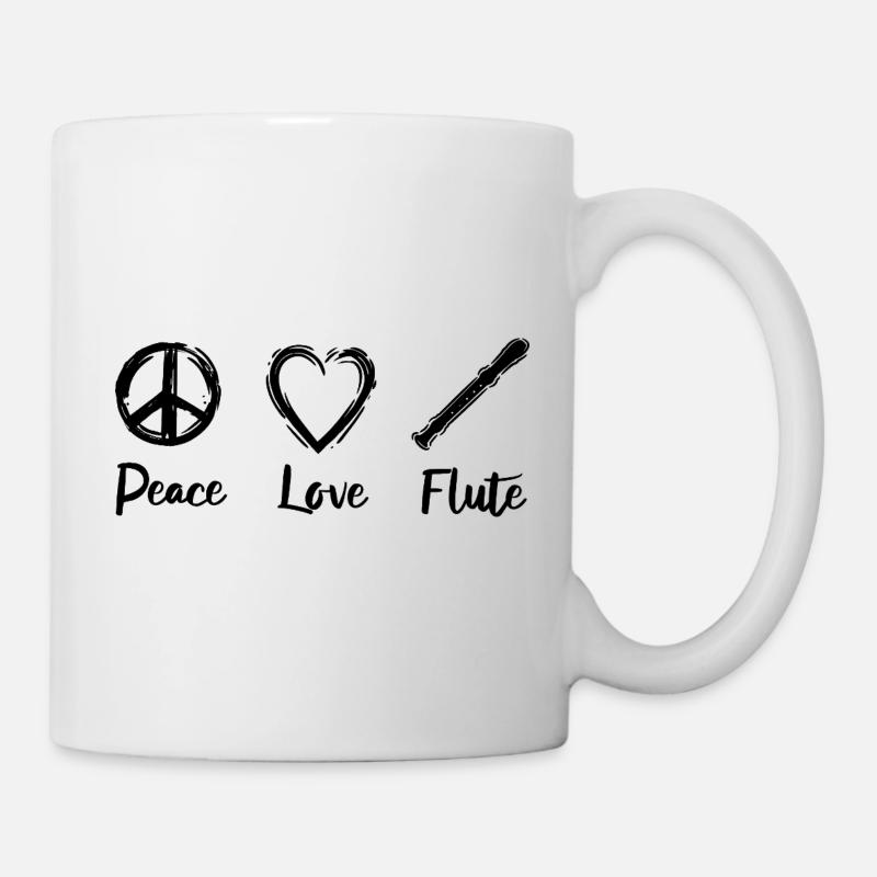 Ich liebe Flöten - Tasse - Weiß