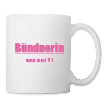 Femme des Grisonds. Quelle douceur ?! Texte rose - Mug blanc - blanc - Droite