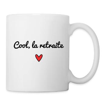RETRAITE. RETRAITEE. COEUR. BONNE RETRAITE - Mug blanc - blanc - Droite