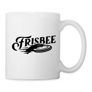 Frisbee Wurfscheibe Schriftzug Schwarz - Tasse - Weiß - Rechts
