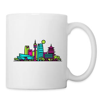 Hangzhou City Skyline West Lake Moderne Linienkunst - Tasse - Weiß - Rechts