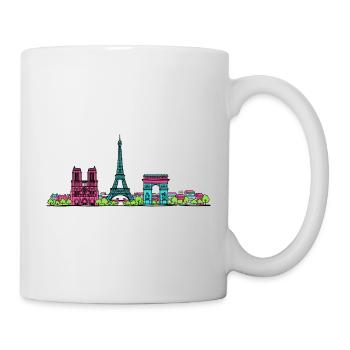 Skyline de la tour Eiffel de Paris Modern line art - Mug blanc - blanc - Droite