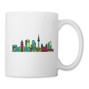 Leeds City Skyline Rathaus Moderne Linienkunst - Tasse - Weiß - Rechts