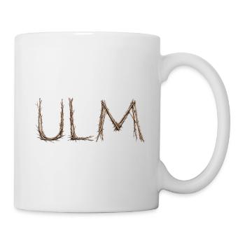 ULM lettering with twigs laid by the sparrow - Mug - white - Right
