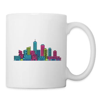 Illustration du pont Erasmus sur la silhouette de la ville de Rotterdam - Mug blanc - blanc - Droite