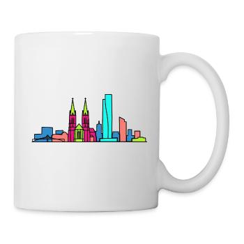 Basel City Skyline Roche Tower Modern Art - Mug - white - Right