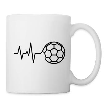 Fußball Herzschlag EKG Puls Liebe - Tasse - Weiß - Rechts