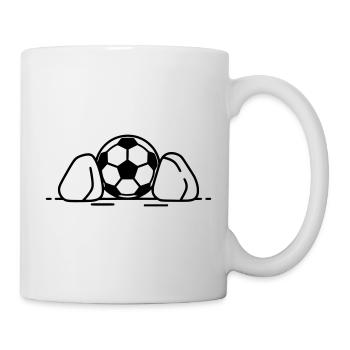 Soccer Ball On The Ground Kick-Off Icon Vector - Mug - white - Right