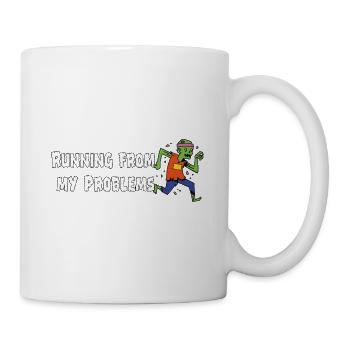 Running from my problems – Funny Zombie Saying - Mug - white - Right