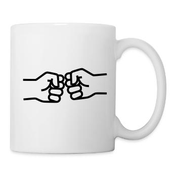 Fist Bump Fist Greeting Best Friends Vector - Mug - white - Right