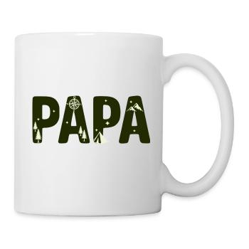 Outdoor Papa Bergcamping Typo - Tasse - Weiß - Rechts
