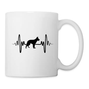 German Shepherd ECG Heartline - Mug - white - Right