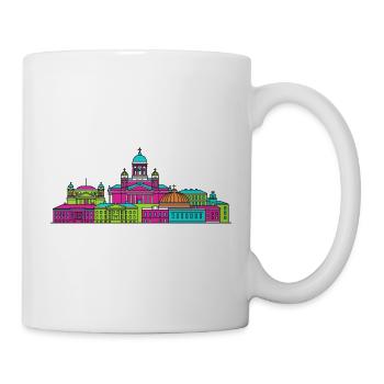 Helsinki City Skyline Kathedrale Moderne Linienkunst - Tasse - Weiß - Rechts