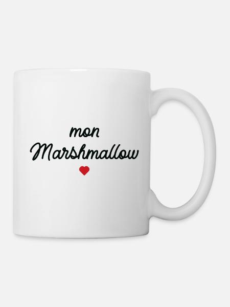 Mein Rotes Herz-Marshmallow - Tasse - Weiß