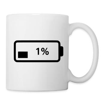 Battery symbol charge level 1% - Mug - white - Right