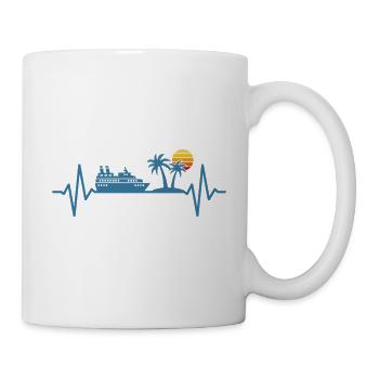 Cruise Ship Vacation Heartbeat - Mug - white - Right