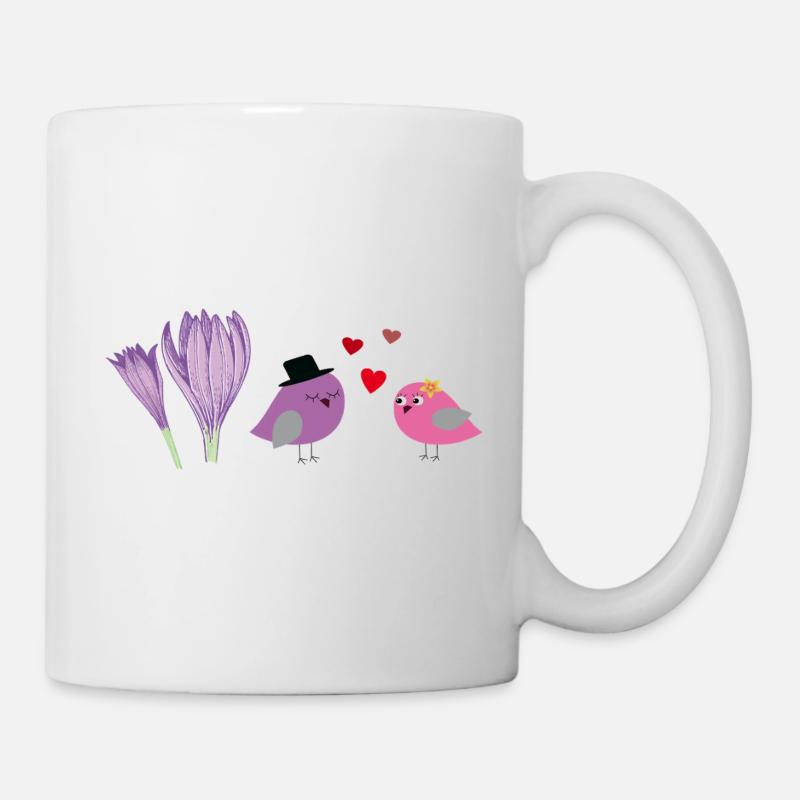 verliebte Vögel - Tasse - Weiß
