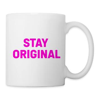 Stay Original Neon Pink Typo - Mug - white - Right