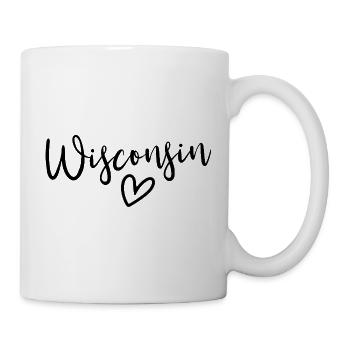 Wisconsin Heart Women's Love Wisconsin - Tasse - Weiß - Rechts