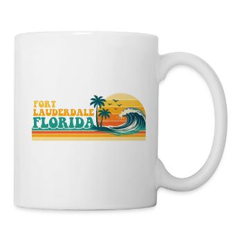 Ambiance rétro de vacances de printemps à Fort Lauderdale en Floride - Mug blanc - blanc - Droite