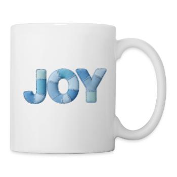 Blue Patchwork Joy Lettering - Mug - white - Right
