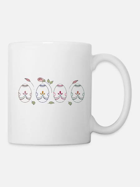 bunte Ostereier - Tasse - Weiß