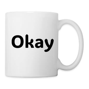 Ok, chemise statement minimalistisches design - Mug blanc - blanc - Droite