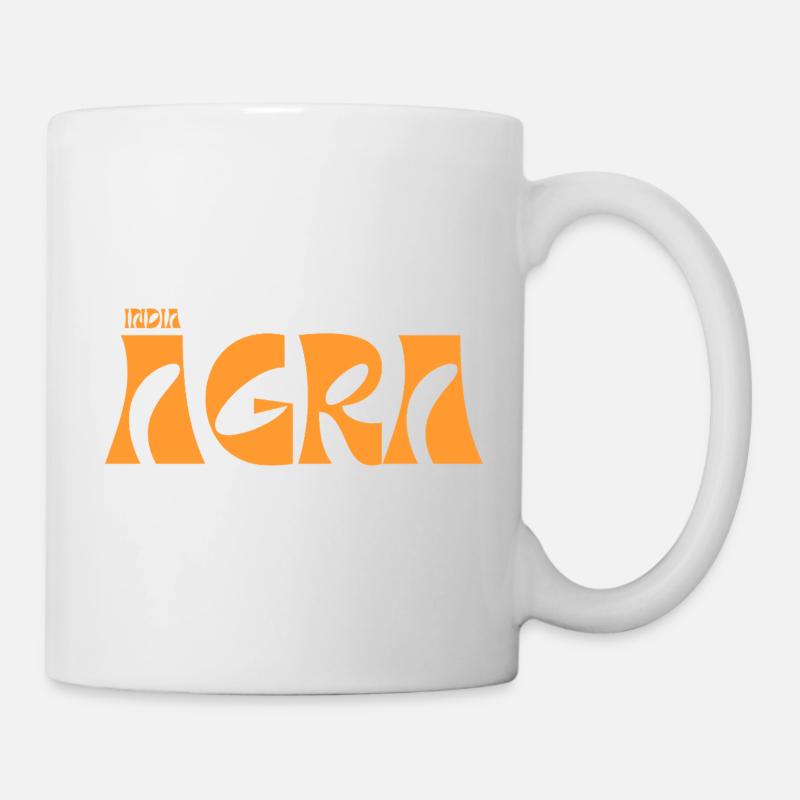 Agra India Bold Typography - Mug - white