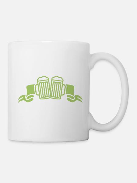 Grüne Biergläser Feierstunde - Tasse - Weiß