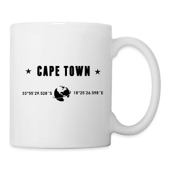 Le Cap coordonne la typographie noire - Mug blanc - blanc - Droite