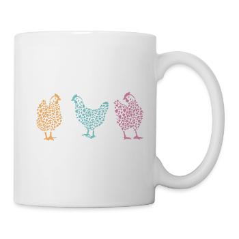 Fans de poulet - Coq - Coq - Poulet fleur - Bio - Mug blanc - blanc - Droite