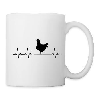 Hühner Fans -  Hahn - Gockel - Küken - Tasse - Weiß - Rechts