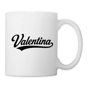 Nom de Valentina : premier nom famille - Mug blanc - blanc - Droite