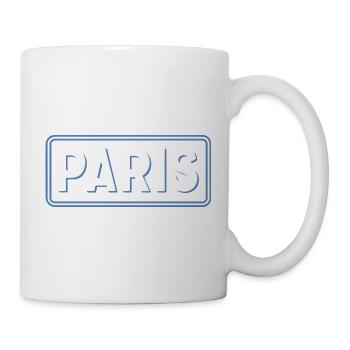 Pariser Straßenschild Himmelblau - Tasse - Weiß - Rechts