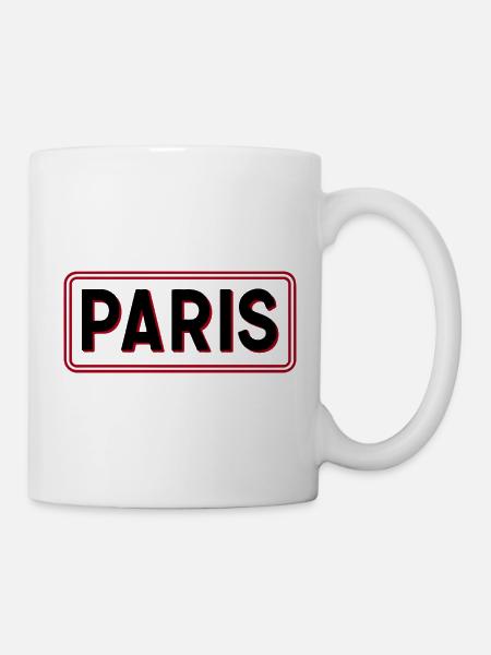 Pariser Red-Frame-Typografie - Tasse - Weiß