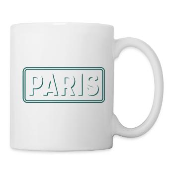 Panneau Paris Line Art Vert Blanc - Mug blanc - blanc - Droite