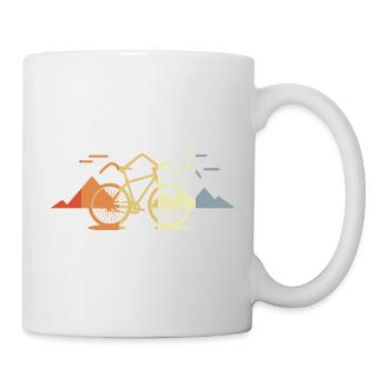 Vintage Mountain Biking Drawing - Mug - white - Right