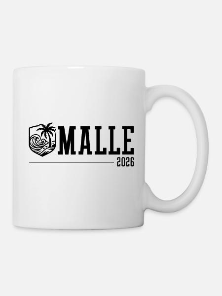 Malle 2026 Palmen Strand Mallorca - Tasse - Weiß
