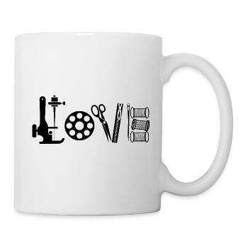 Adore la machine à coudre tailleur artisanale - Mug blanc - blanc - Droite