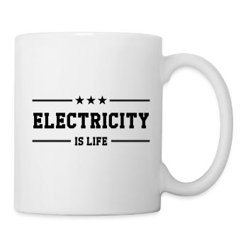 Electricity is Life: Energy and Passion! - Mug - white - Right