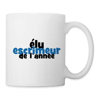 Design élu escrimeur de l'année bleu et noir - Mug blanc - blanc - Droite
