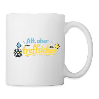 Alt, aber trefflich – Retro Darts - Tasse - Weiß - Rechts