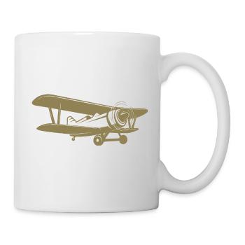 Biplane Pilot Retro Minimalist - Mug - white - Right